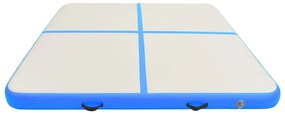 Colchão de ginástica insuflável c/ bomba 200x200x15 cm PVC azul