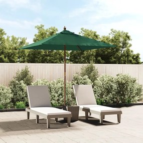 vidaXL Guarda-sol de jardim com poste de madeira 198x198x231 cm verde