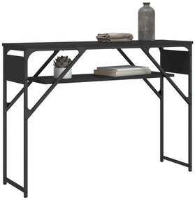 Mesa consola c/ prateleira 105x30x75 cm derivados madeira preto