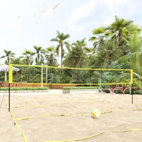 93744 vidaXL Rede de voleibol 823x244 cm tecido PE amarelo e preto