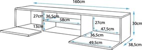Mueble TV modelo Tenon (160 cm) en blanco