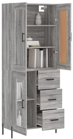 Armário alto 69,5x34x180 cm derivados de madeira sonoma cinza