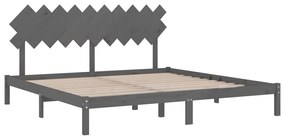 Estrutura de cama 200x200 cm cinzento madeira maciça