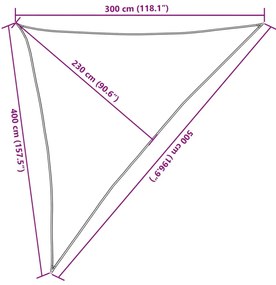 Para-sol estilo vela triangular 160g/m² 3x4x5m PEAD cinza-claro