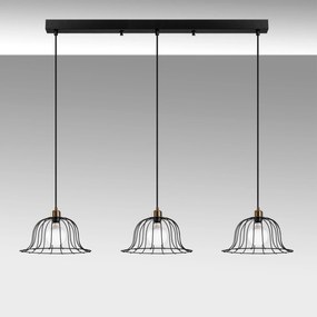 Candeeiro Chandelier Boey – Preto Antigo – 147 x 35 x 31-121 cm