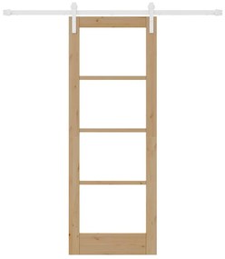 Porta Deslizante com Conjunto de Ferragens "ORKDAL" Madeira Sólida &amp; V