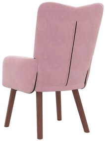 Poltrona Relaxante em Veludo Rosa