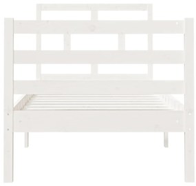 Estrutura cama pequena solteiro 75x190 cm madeira maciça branco