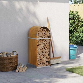 vidaXL Suporte de lenha 40x45x100 cm aço galvanizado aspeto de madeira