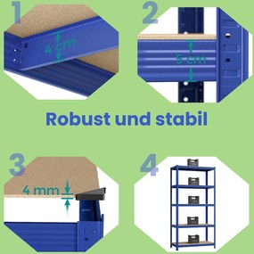 Estante para cargas pesadas150 x 75 x 30 cm  650 kg Azul