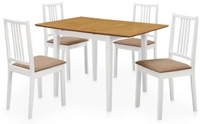 vidaXL 5 pcs conjunto de jantar MDF branco