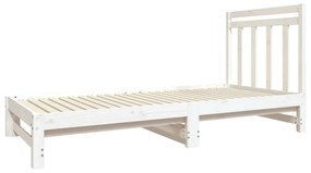 Estrutura sofá-cama de puxar 2x(90x190) cm pinho maciço branco