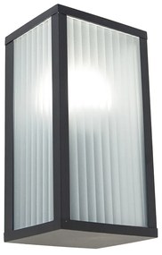 Candeeiro de Parede Inteligente Preto para Exterior com Vidro Canelado incl. WiFi A60 - Charlois