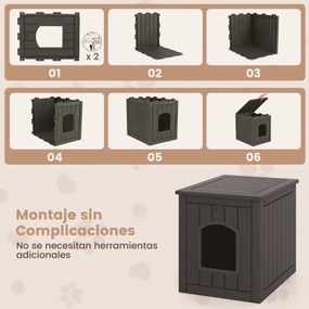 Móvel Caixa Areia para gatos interior e exterior 60 x 47 x 54,5 cm com recinto para caixa de areia (NÃO INCLUIDA), porta frontal rebatível Preta