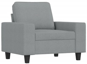 4 pcs conjunto de sofás tecido cinzento-claro