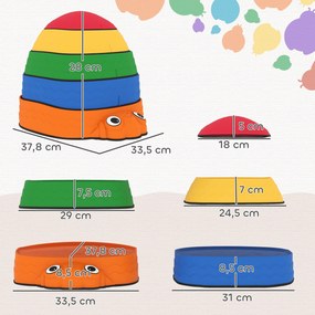 Conjunto de Pedras de Equilíbrio Empilháveis para Crianças de 5 Peças com Forma de Joaninha e Antiderrapantes Multicolor