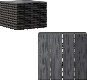 Outsunny Ladrilhos para deck - caillebotis - Conjunto de 11 peças, Área Máx. 1 m² - encaixáveis, Instalação Muito Simples, dim. 30 x 30 cm | Aosom Portugal