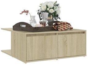 Mesa de Centro Vieira com 2 Gavetas - Carvalho - Design Nórdico