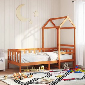 vidaXL Conjunto de Cama Day Marrom Cera Madeira de Pinheiro Sólida