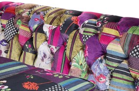 Sofá de 3 lugares em tecido patchwork violeta CHESTERFIELD Beliani