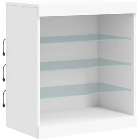 Aparador com luzes LED 142,5x37x67 cm branco