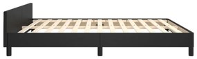 Estrutura de cama c/ cabeceira 180x200cm couro artificial preto