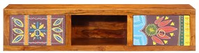 Armário de TV para parede 100x30x22 cm madeira acácia maciça