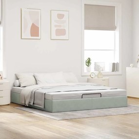 Estrutura de cama otomana sem colchão 180x200 cm cinzento claro