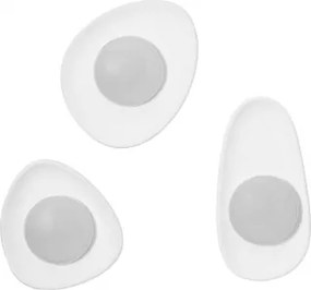 Conjunto De 3 Apliques De Parede Led Em Gesso Givert Branco - Sklum