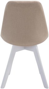 Cadeira de cozinha e sala de jantar Borneo em tecido com estrutura branca 48 x 84 x 55 cm Creme