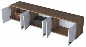 Armário Multiusos EA103 – Nogueira/Branco – 179,6x43,6x37,5 cm