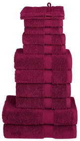 12 pcs Conjunto de toalhas premium SOLUND 600 gsm bordô