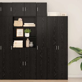 Armário de Armazenamento Slim vidaXL Carvalho Preto 30x42.5x225 cm Madeira de Engenharia