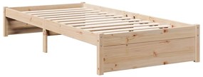 Cama com estante sem colchão 75x190 cm pinho maciço