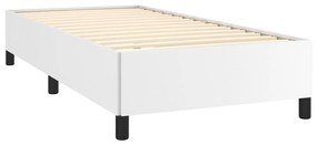 Estrutura de cama 90x200 cm couro artificial branco