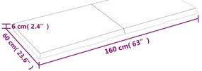 Tampo de mesa 160x60x(2-6) cm carvalho tratado castanho-claro