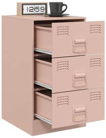 Mesas de cabeceira 2 pcs 34,5x39x62 cm aço rosa