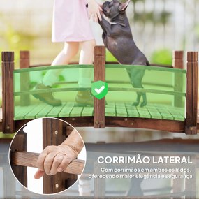Ponte de Jardim de Madeira com Corrimão Ponte para Lago 181 kg Ponte D