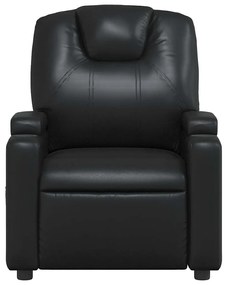 Poltrona de massagens reclinável couro artificial preto