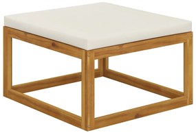 9 pcs conjunto lounge jardim c/ almofadões acácia maciça creme