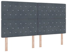 Cama Box com Colchão &amp; LED VidaXL Cinza Escuro 180x200 cm Veludo