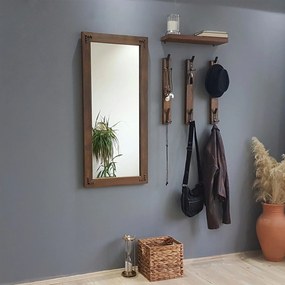 Hall Stand V109 – Walnut – Prateleira: 50x15 cm, Espelho: 50x110 cm, G