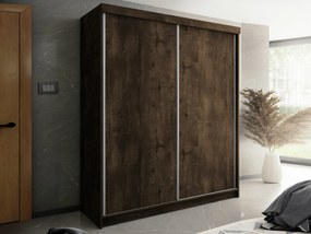 Roupeiro Dover 108, Freixo escuro, 200x200x62cm, 174 kg, Portas de roupeiro: Deslizante, Número de prateleiras: 9, Número de prateleiras: 9