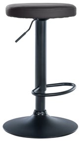 Banco de bar Ponte em couro sintético e com estrutura preta 38,5 x 60-81 x 38,5 cm Preto