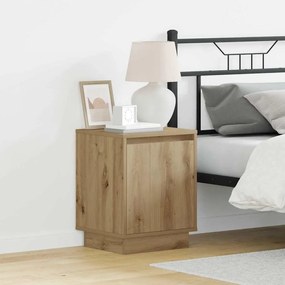 Camas de cabeceira com luzes LED 2 pcs Carvalho Artisan 39x34,5x50 cm