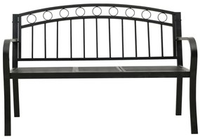 Banco de jardim com mesa 120 cm aço preto