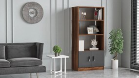Estante VO4 – Nogueira e Antracite – 63,6x140x37,6 cm