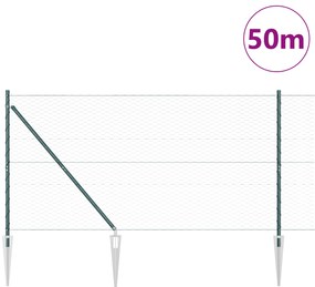 Cerca Hexagonal vidaXL Verde 1,4x50 m Aço