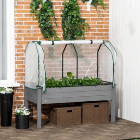 Floreira elevada com lona Floreira elevada para horta com 104 L de capacidade 121 x 55 x 117 cm, com orifícios de drenagem e tecido não tecido