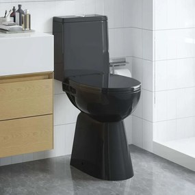Sanita sem rebordo 7 cm altura extra fecho suave cerâmica preto